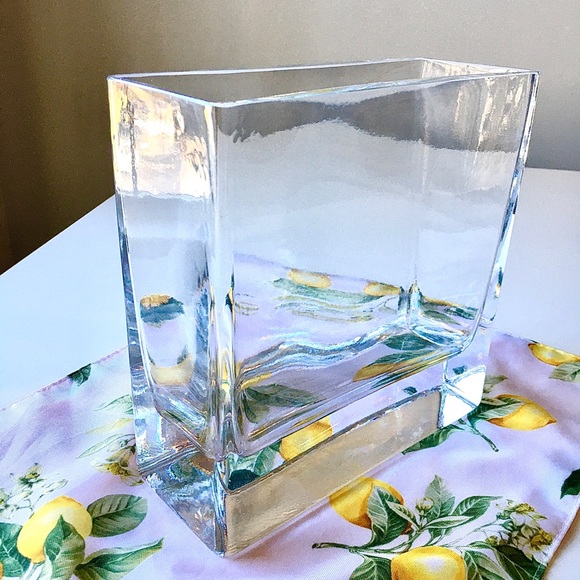 Crate&Barrel Other - Heavy, Solid, Rectangular Glass Vase — Gorgeous & Timeless